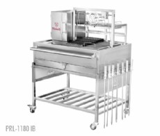 Parrilla inox c/volante, base e carrinho gourmet