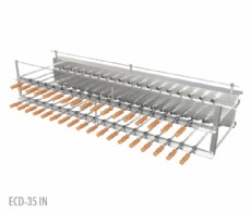 Industrial Line – Rotating Charcoal Barbecue Grill for Masonry, 39 skewers, 2 tiers