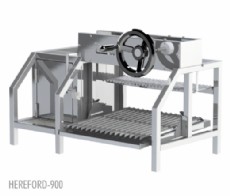 Parrilla inox com volante e braseiro de embutir