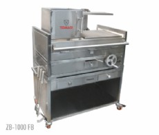Parrilla inox 304, c/ 1 grelha movimento volante inferior, c/firebox e nicho inferior p/lenhas
