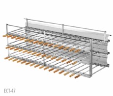 Linha Industrial - Churrasqueira Rotativa a Carvão para Alvenaria, 47 espetos, 3 galerias